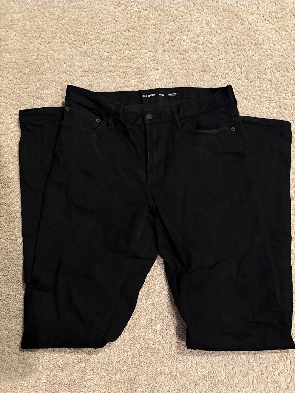 EUC-Old Navy Men’s Straight Black Jeans w/Built-in Flex